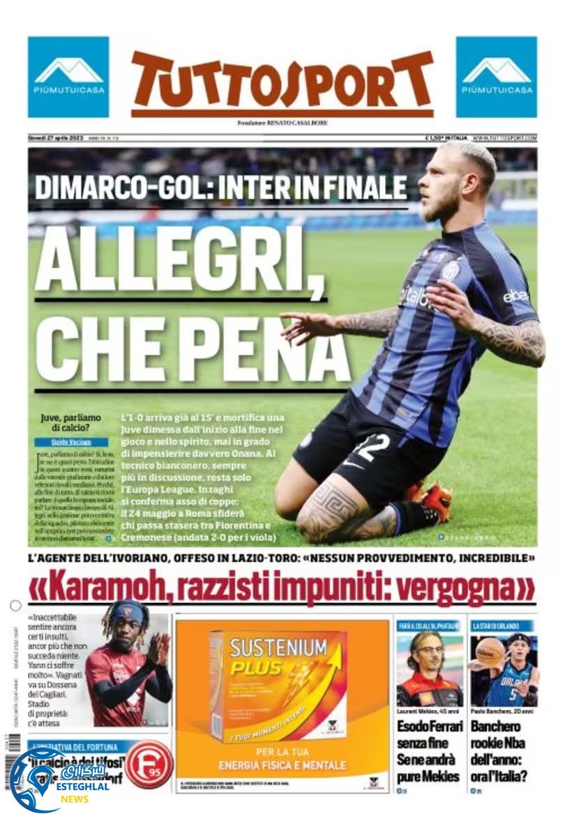 روزنامه ورزشی توتو اسپورت پنجشنبه 7 اردیبهشت 1402 