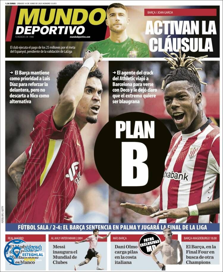 روزنامه ورزشی موندو دپورتیوو شنبه 24 خرداد 1404 