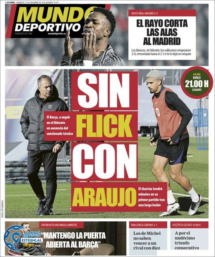 روزنامه ورزشی موندو دپورتیوو یکشنبه 25 آذر 1403 