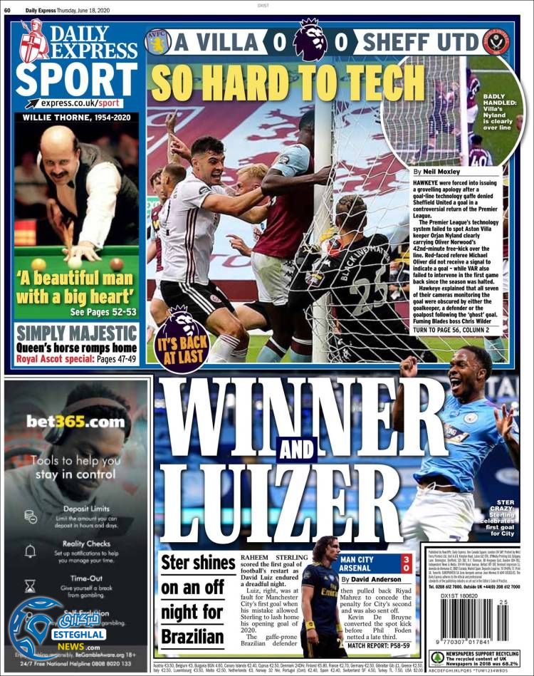 روزنامه ورزشی اکسپرس اسپورت پنجشنبه 29 خرداد 1399