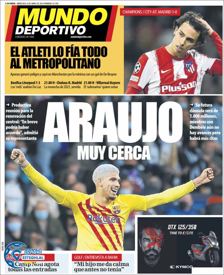 روزنامه ورزشی موندو دپورتیوو چهارشنبه 17 فروردین 1401