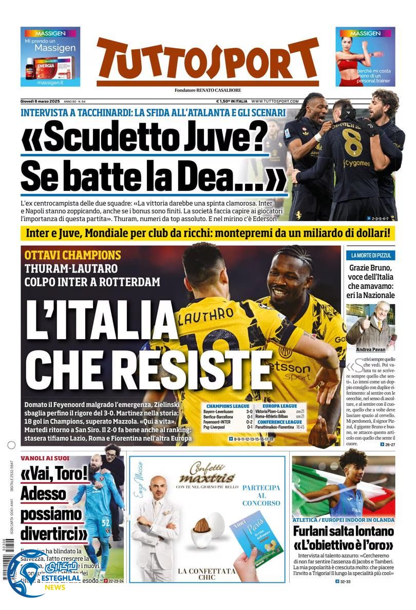 روزنامه  ورزشی توتو اسپورت پنجشنبه 16 اسفند 1403 