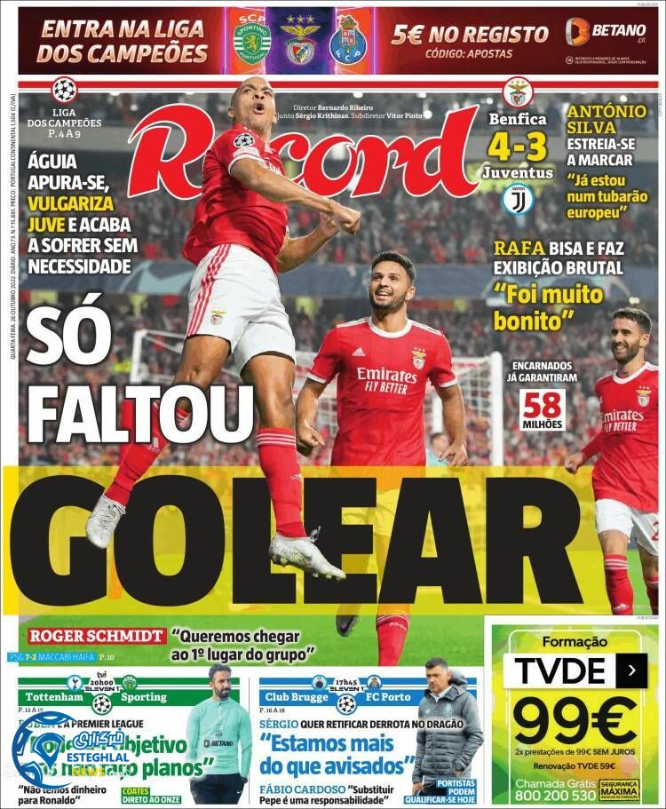 روزنامه  ورزشی رکورد چهارشنبه 4 آبان 1401 