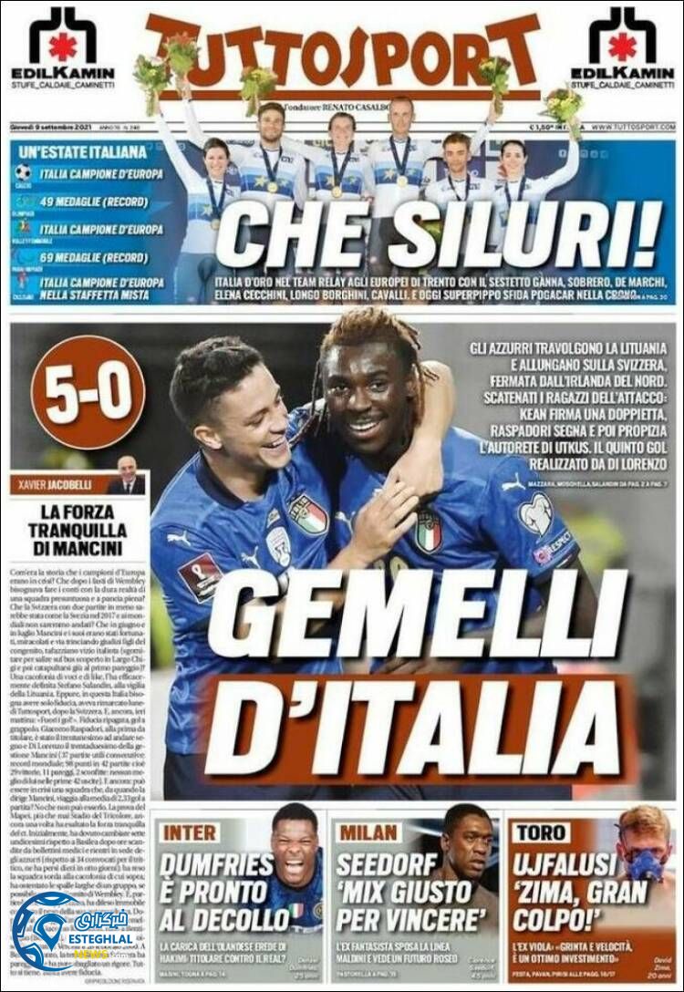 روزنامه ورزشی توتو اسپورت پنجشنبه 18 شهریور 1400