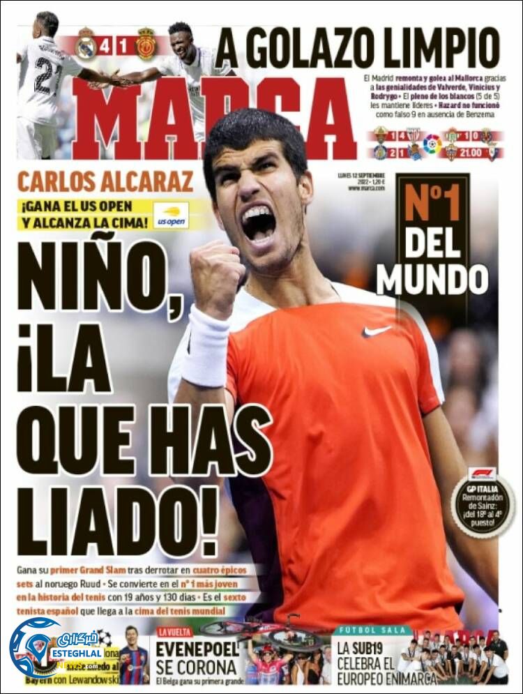 روزنامه  ورزشی مارکا دوشنبه 21 شهریور 1401