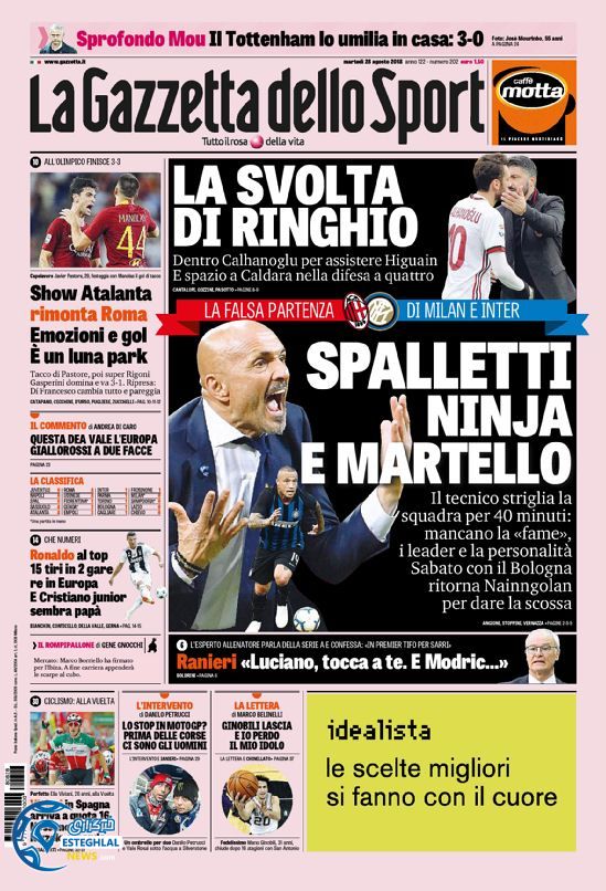 روزنامه ورزشی گاتزتا دلو اسپورت سه شنبه 6 شهریور 1397