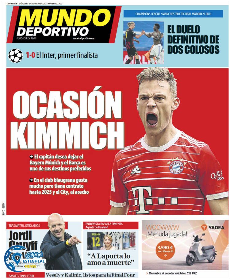 روزنامه ورزشی موندو دپورتیوو چهارشنبه 27 اردیبهشت 1402 