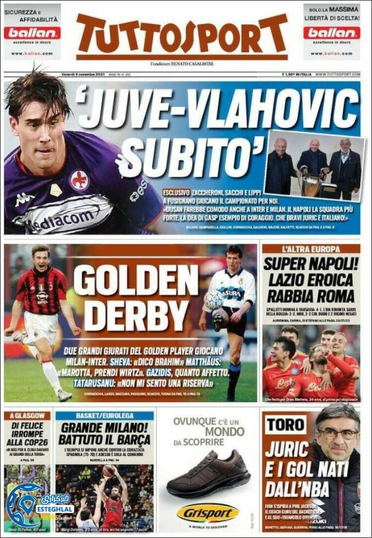 روزنامه ورزشی توتو اسپورت جمعه 14 آبان 1400