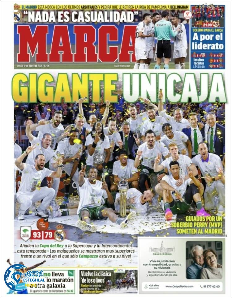 روزنامه  ورزشی موندو دپورتیوو دوشنبه 29 بهمن 1403 