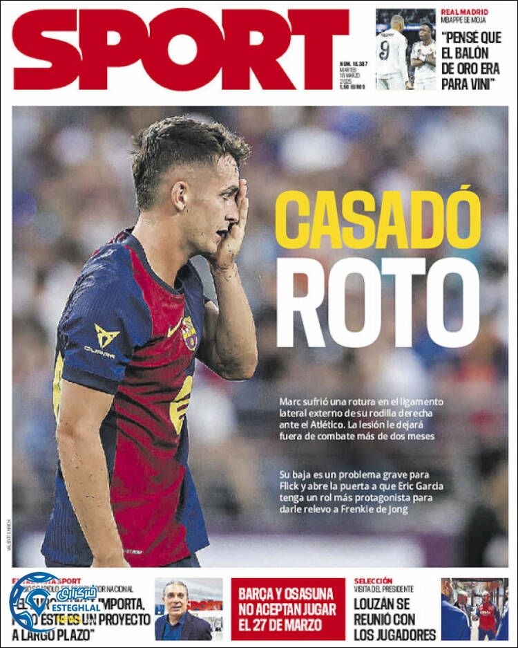 روزنامه  ورزشی  اسپورت سه شنبه 28 اسفند 1403 