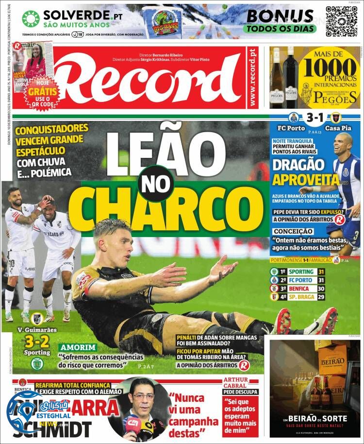 روزنامه ورزشی رکورد یکشنبه 19 آذر 1402 