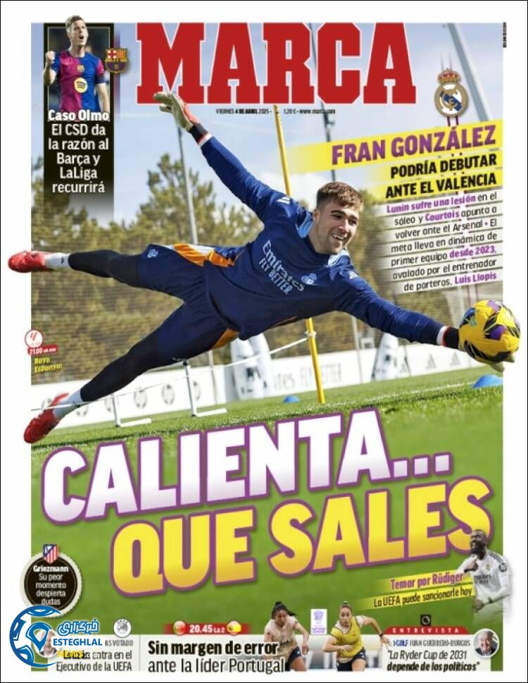 روزنامه ورزشی مارکا جمعه 15 فروردین 1404 