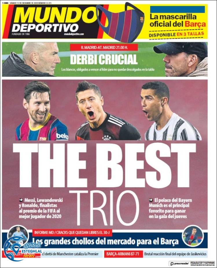 روزنامه ورزشی موندو دپورتیوو شنبه 22 آذر 1399