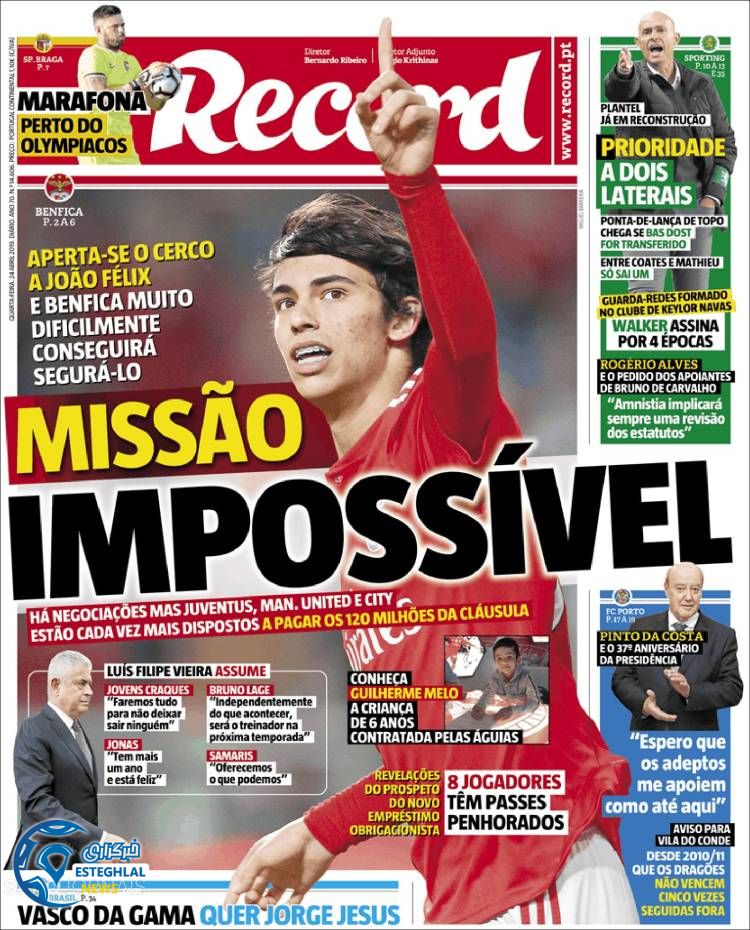 روزنامه ورزشی رکورد چهارشنبه 4 اردیبهشت 1398