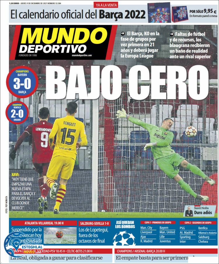 روزنامه ورزشی موندو دپورتیوو پنجشنبه 18 آذر 1400