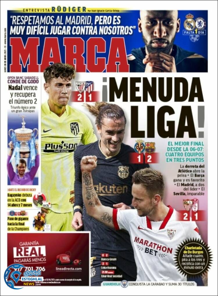 روزنامه ورزشی مارکا دوشنبه 6 اردیبهشت 1400