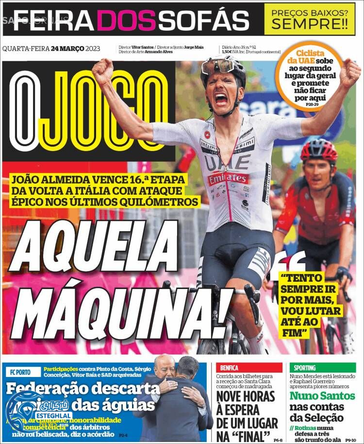 روزنامه ورزشی اوجوگو چهارشنبه 3 خرداد 1402 