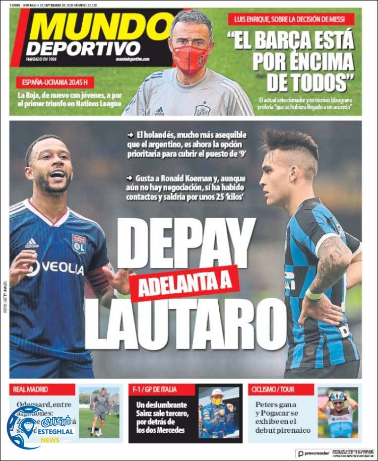 روزنامه ورزشی موندو دپورتیوو یکشنبه 16 شهریور 1399