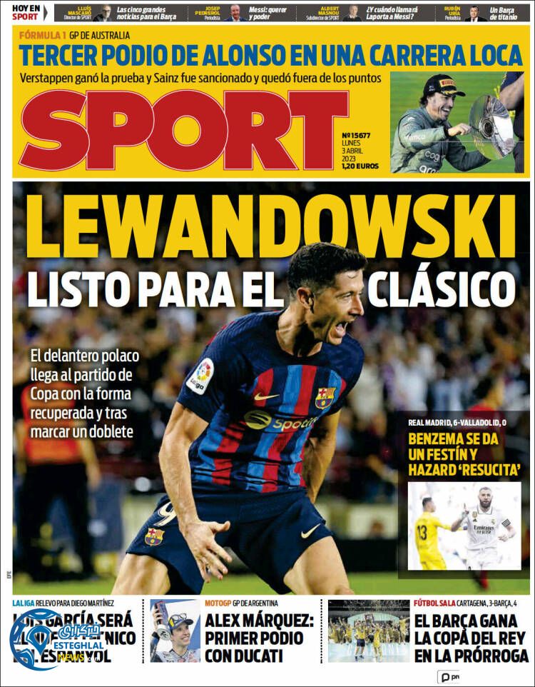 روزنامه ورزشی اسپورت دوشنبه 14 فروردین 1402 