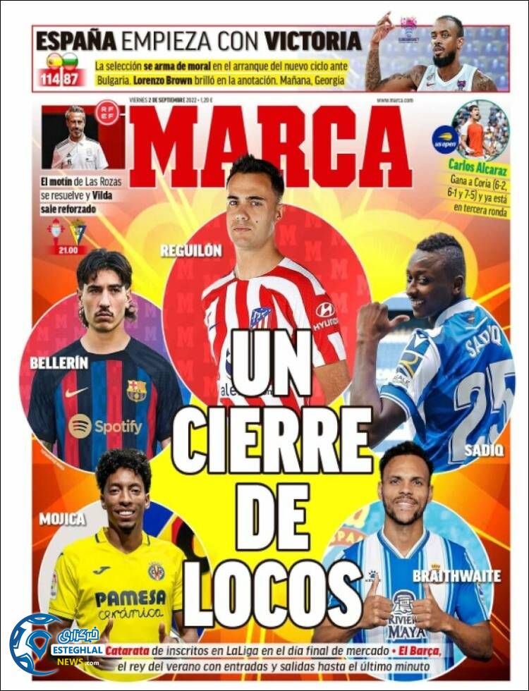 روزنامه ورزشی مارکا جمعه 11 شهریور 1401