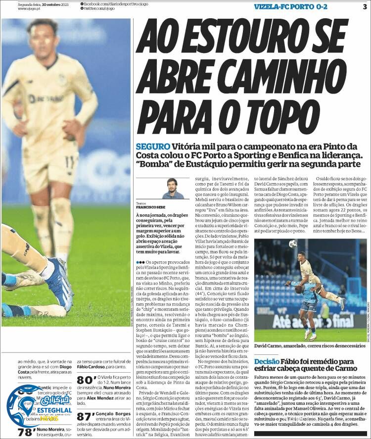 روزنامه ورزشی اوجوگو دوشنبه 8 آبان 1402 