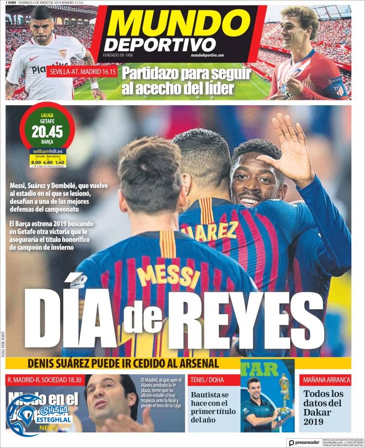 روزنامه ورزشی موندو دپورتیوو یکشنبه 16 دی 1397