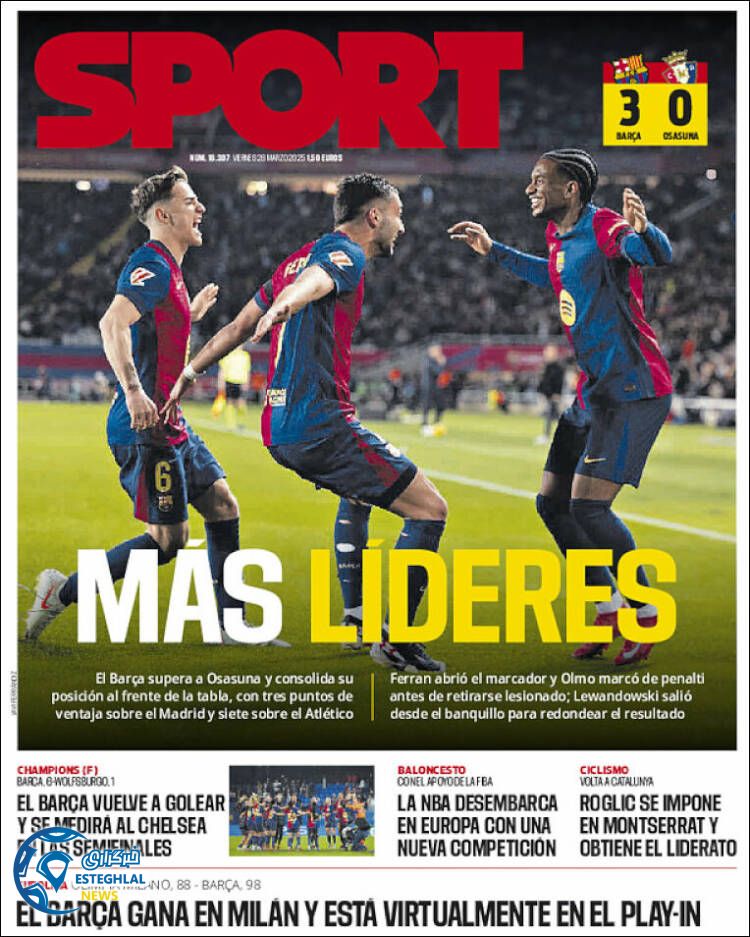 روزنامه  ورزشی  اسپورت جمعه 8 فروردین 1404 