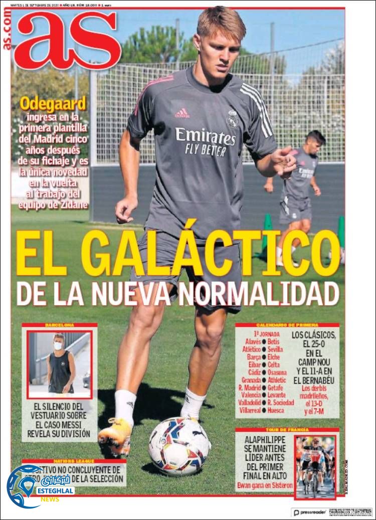 روزنامه ورزشی آاس سه شنبه 11 شهریور 1399