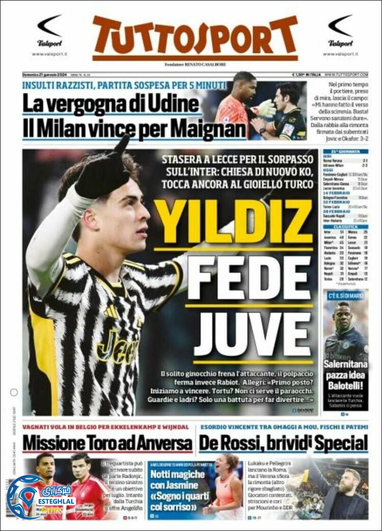 روزنامه ورزشی توتو اسپورت یکشنبه 1 بهمن 1402 