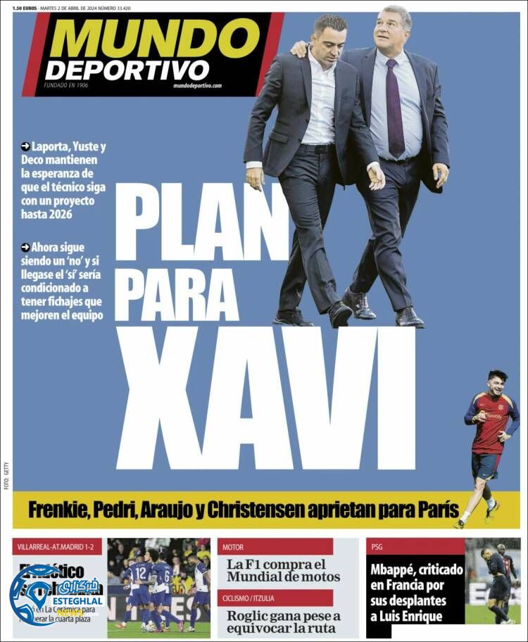 روزنامه ورزشی موندو دپورتیوو سه شنبه 14 فروردین 1403 