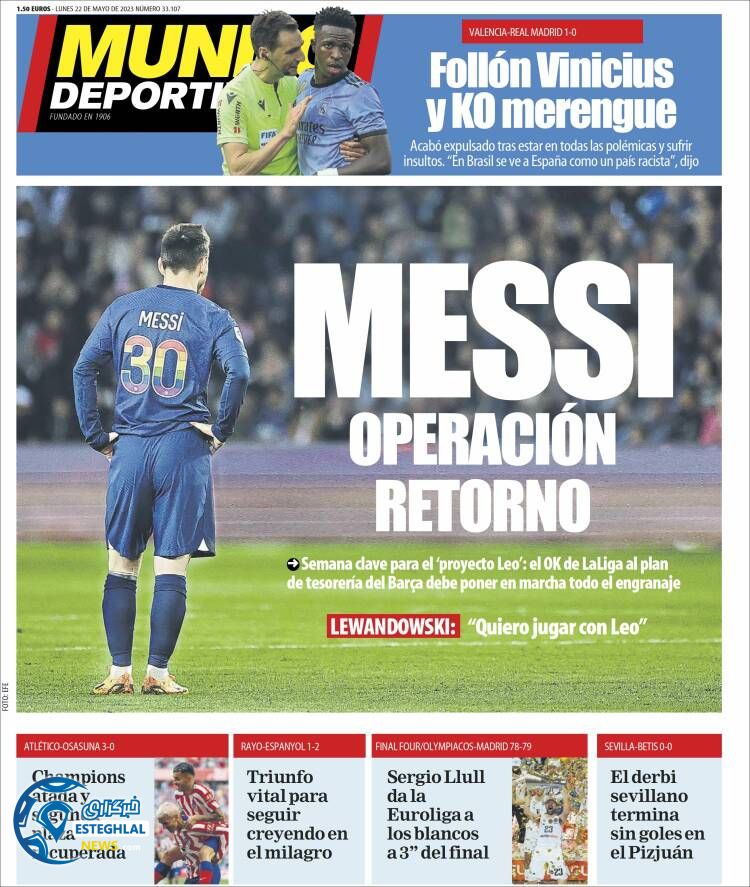 روزنامه ورزشی موندو دپورتیوو دوشنبه 1 خرداد 1402