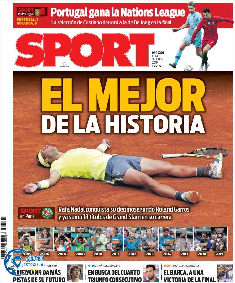 روزنامه ورزشی اسپورت دوشنبه 20 خرداد 1398