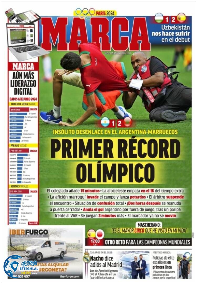 روزنامه مارکا پنجشنبه 4 مرداد 1403  