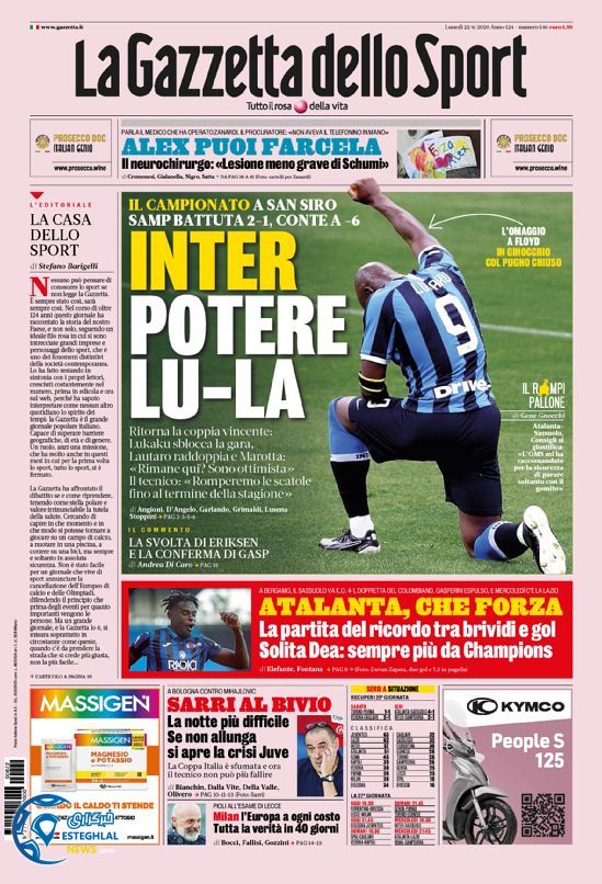 روزنامه ورزشی گاتزتا دلو اسپورت دوشنبه 2 تیر 1399