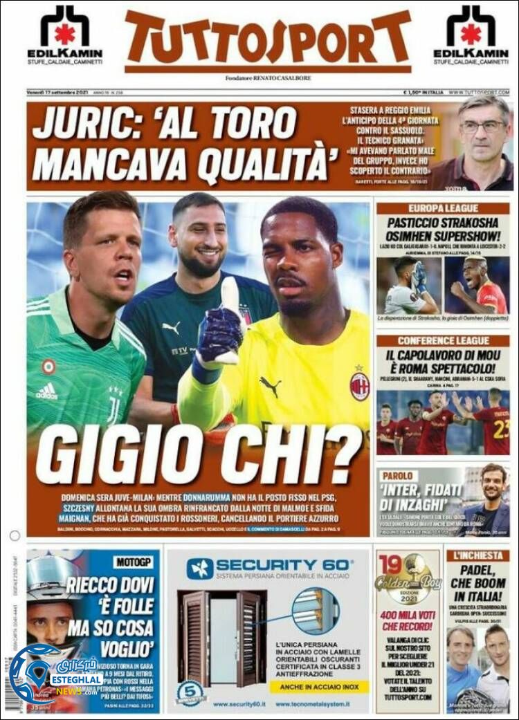 روزنامه ورزشی توتو اسپورت جمعه 26 شهریور 1400