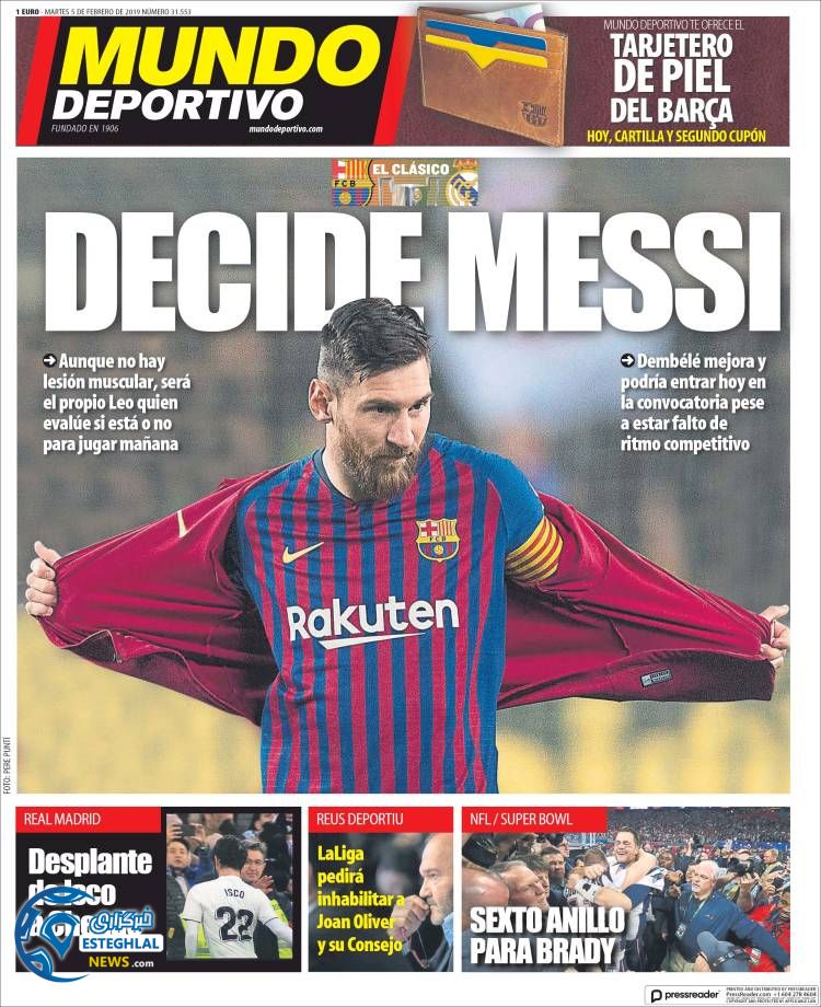 روزنامه ورزشی موندو دپورتیوو سه شنبه 16 بهمن 1397