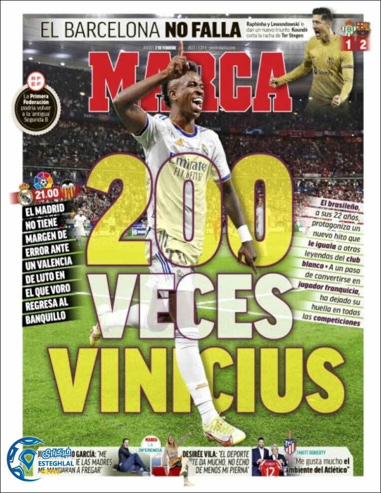 روزنامه ورزشی مارکا پنجشنبه 13 بهمن 1401 