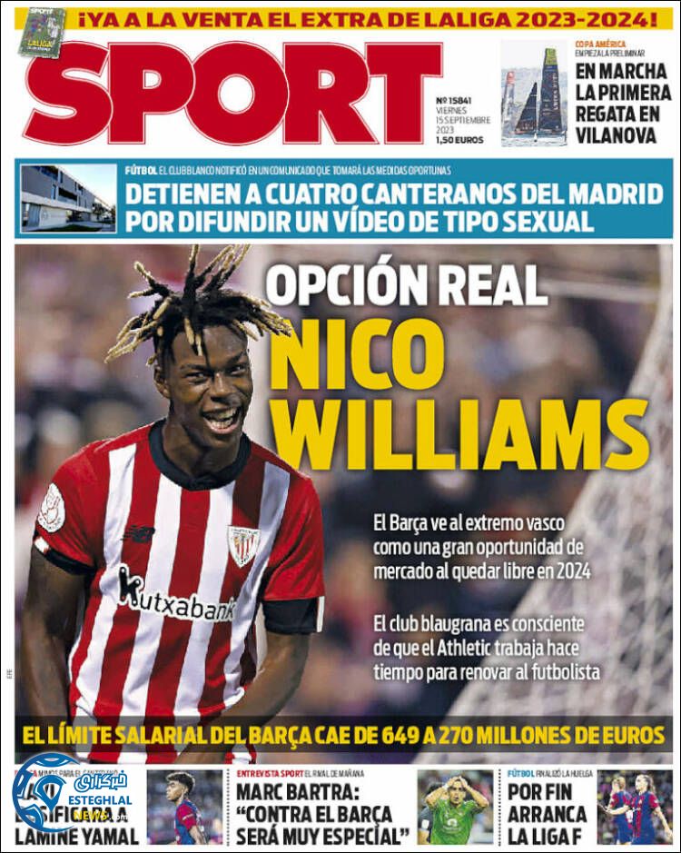 روزنامه ورزشی اسپورت جمعه 24 شهریور 1402