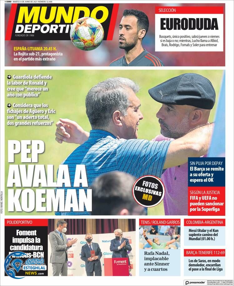 روزنامه ورزشی موندو دپورتیوو سه شنبه 18 خرداد 1400