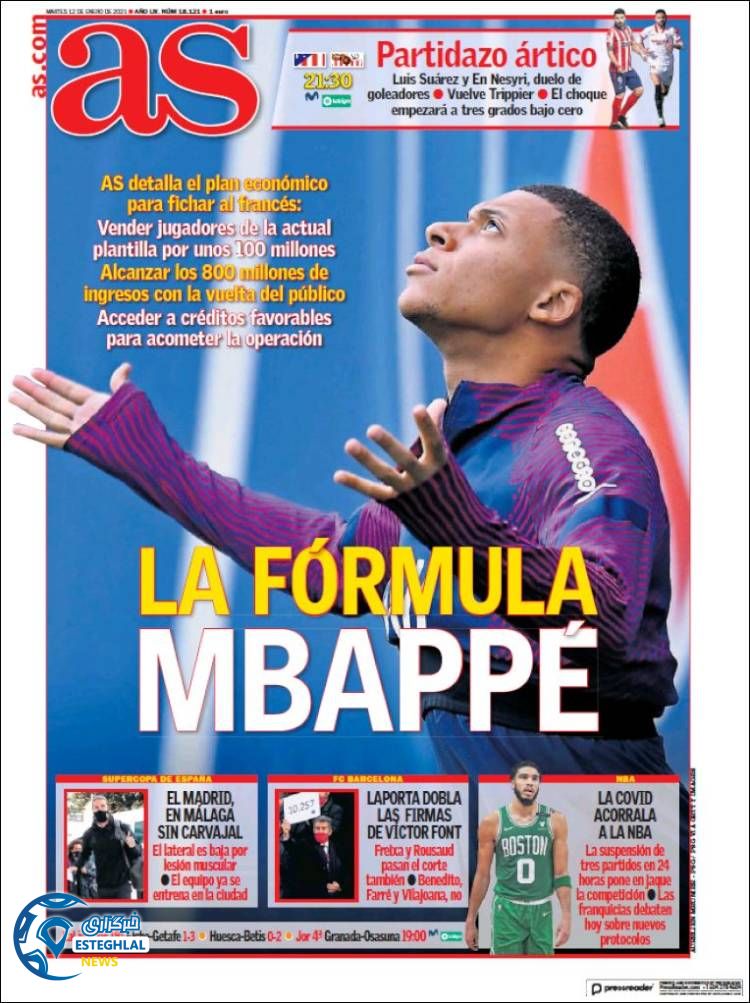 روزنامه ورزشی آاس سه شنبه 23 دی 1399