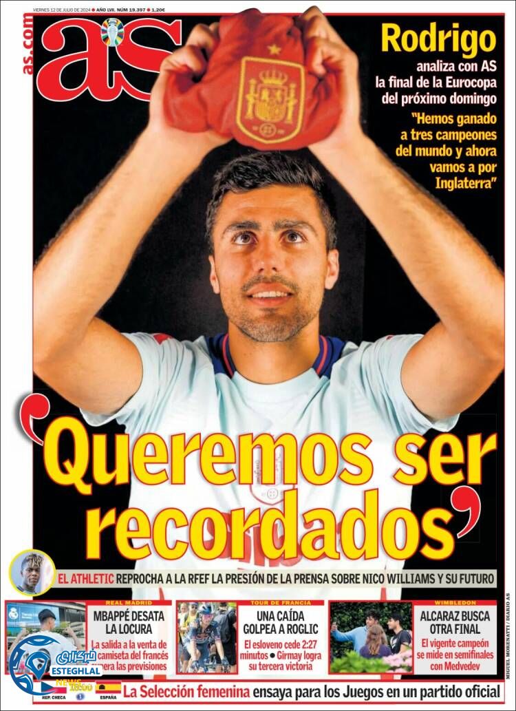 روزنامه ورزشی آ اس جمعه 22 تیر 1403 