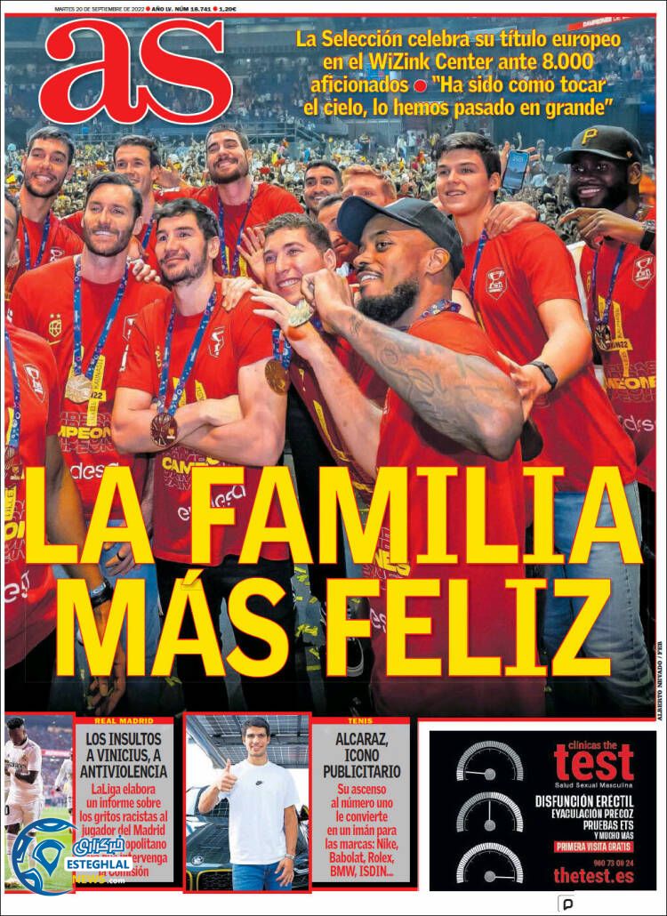 روزنامه ورزشی آ اس سه شنبه 29 شهریور 1401 