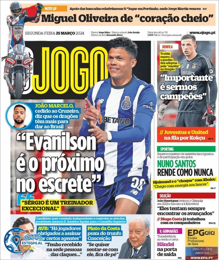 روزنامه ورزشی اوچوگو دوشنبه 6 فروردین 1403 