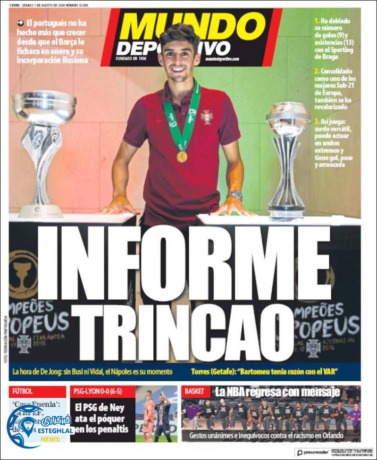 روزنامه ورزشی موندو دپورتیوو شنبه 11 مرداد 1399