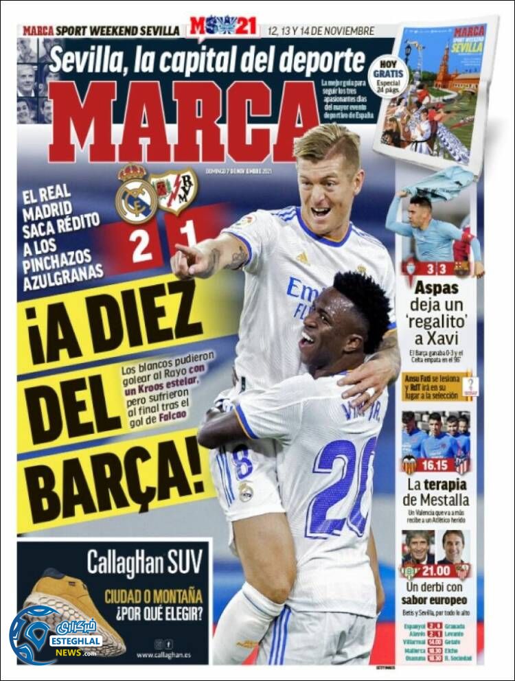 روزنامه ورزشی مارکا یکشنبه 16 آبان 1400