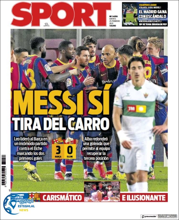 روزنامه ورزشی اسپورت پنجشنبه 7 اسفند 1399