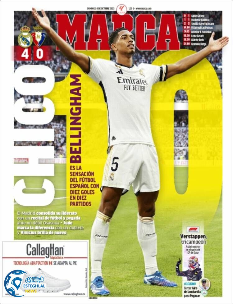 روزنامه ورزشی مارکا یکشنبه 16 مهر 1402