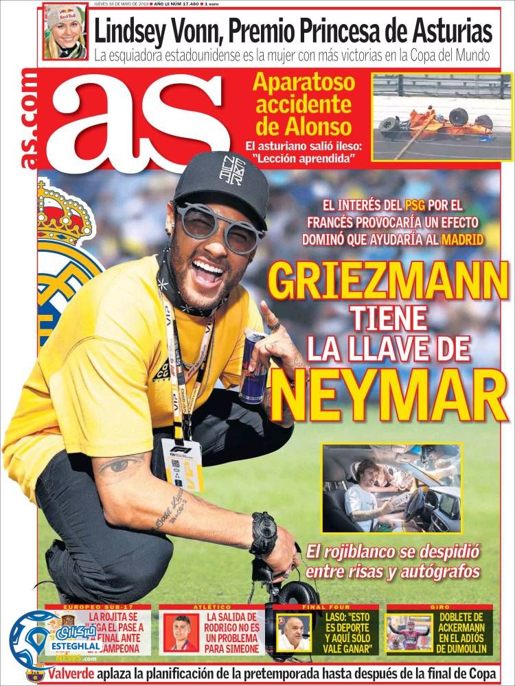 روزنامه ورزشی آاس پنجشنبه 26 اردیبهشت 1398