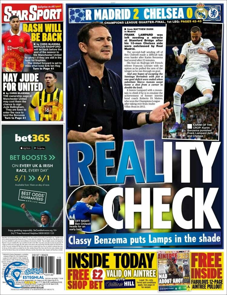 روزنامه  ورزشی استار اسپورت پنجشنبه 24 فروردین 1402 