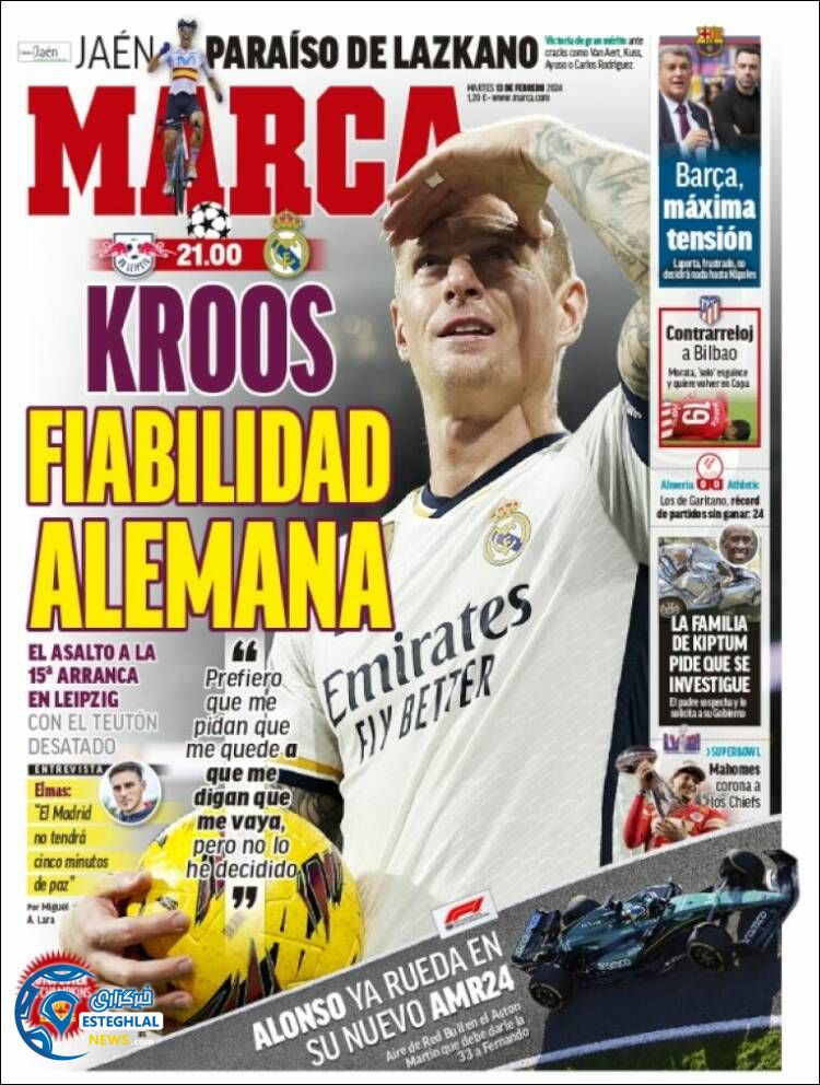 روزنامه ورزشی مارکا سه شنبه 24 بهمن 1402 